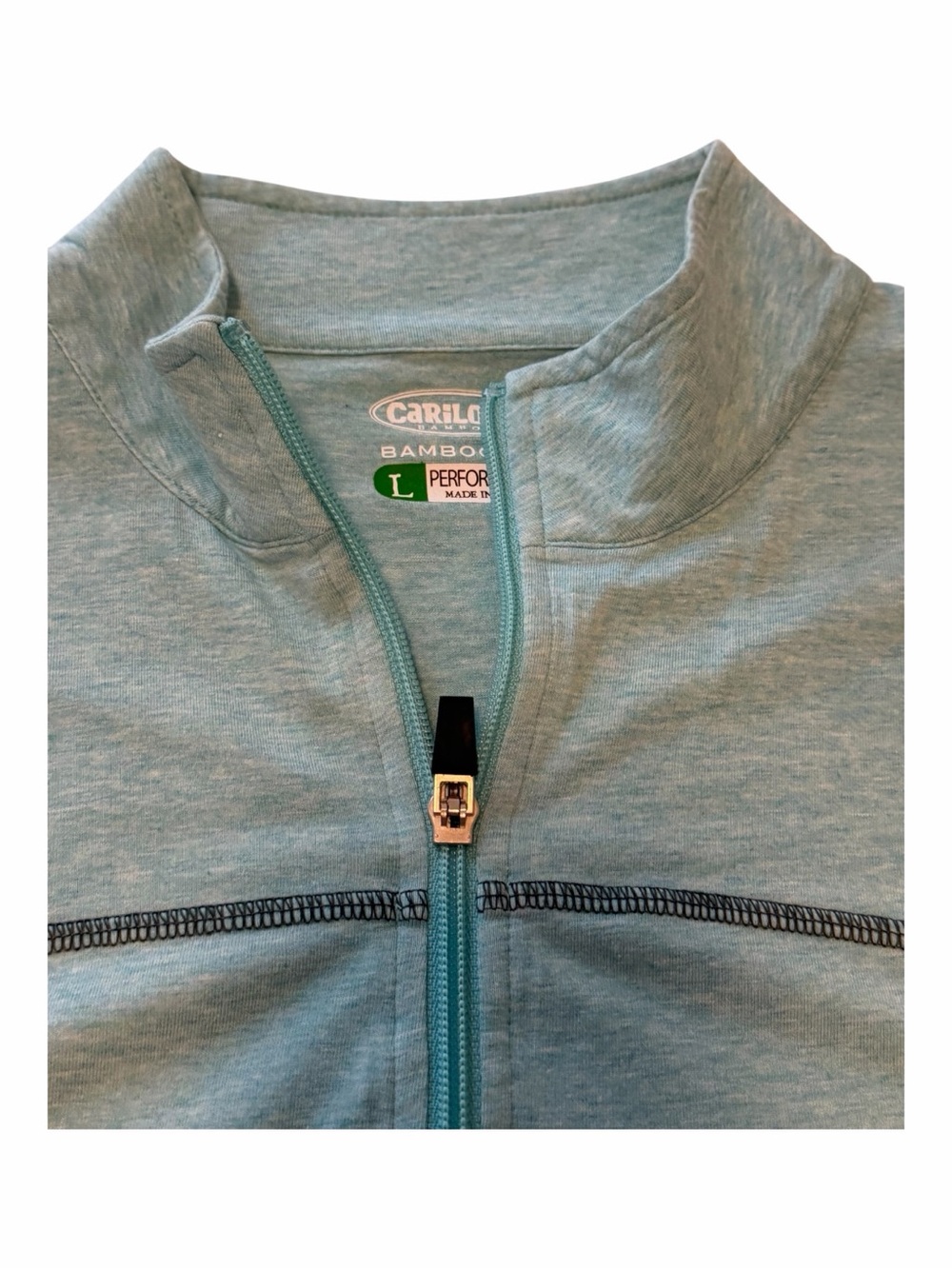 Cariloha Men’s Light Teal Bamboo Performance Quarter-Zip